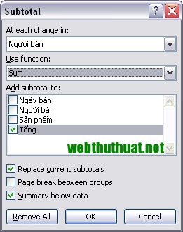 Tính tổng giá trị danh sách đã lọc trong Excel