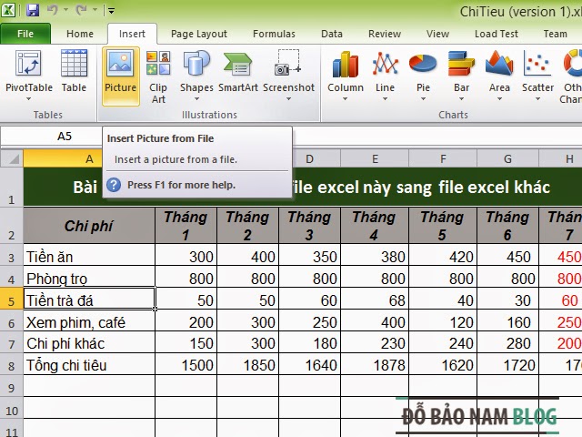 Hướng dẫn cách chèn ảnh vào Excel