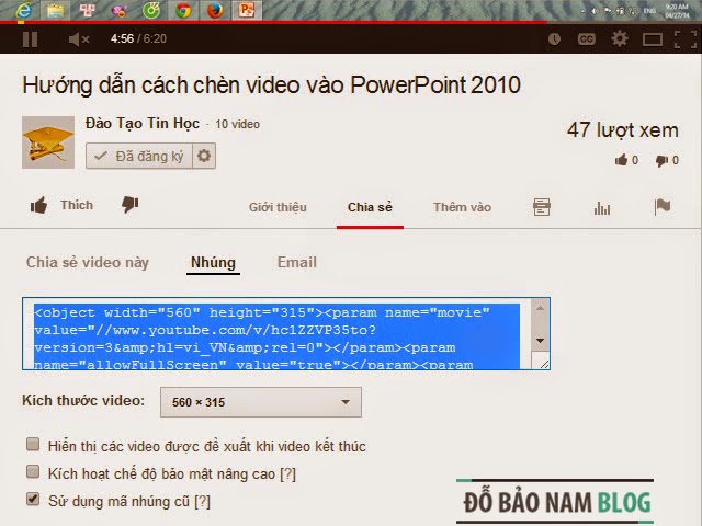 Cách chèn video vào PowerPoint 2010