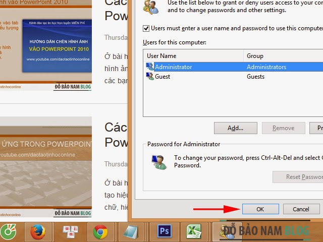 Xóa mật khẩu đăng nhập máy tính Win 8