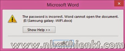 Hướng dẫn đặt mật khẩu bảo vệ Word 2013, Excel 2013