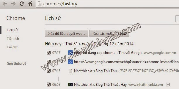 Bộ phím tắt trong google Chrome - hotkey chrome full