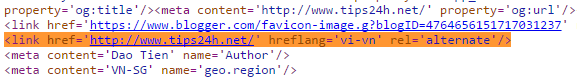 Hướng dẫn cách thêm thẻ hreflang cho blogspot