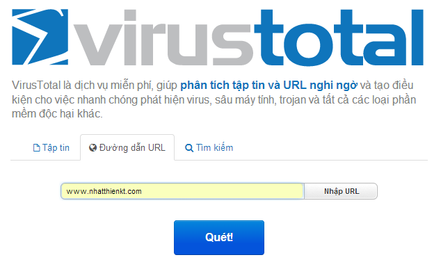 Kiểm tra virut trực tuyến cho website/blog