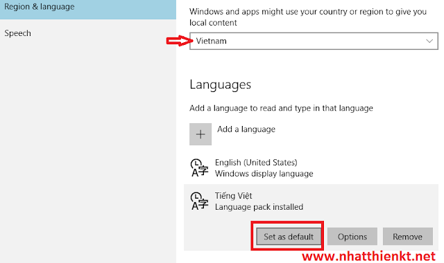 Cài đặt gói ngôn ngữ Tiếng Việt cho Windows 10