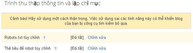 Tính năng robot.txt dành cho blogspot - Seo hoàn hảo