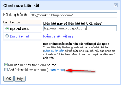Thêm thuộc tính nofollow cho blogspot - Seo hoàn hảo