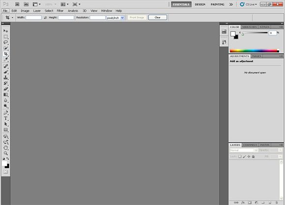 Giao diện Photoshop cs5 portable