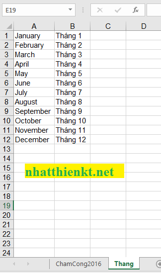 Hướng dẫn tạo lịch (calendar) công tác, theo dõi, chấm công tự động bằng Excel 