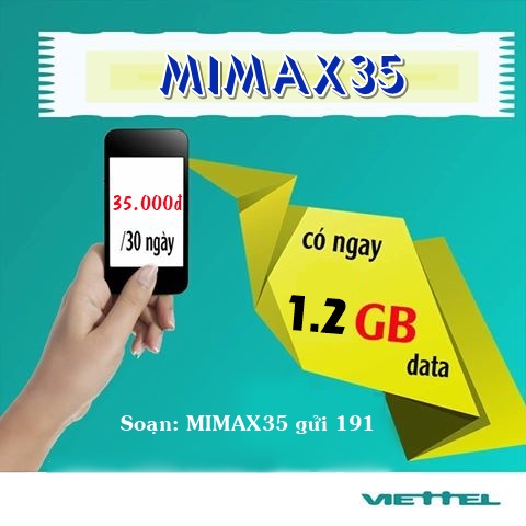 Mimax35 Viettel chỉ 35k dùng 1,2GB trong 1 tháng