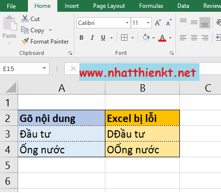 Sửa lỗi gõ Tiếng Viết đ thành dđ, gõ ô thành oô trong Excel 2007 Excel 2016