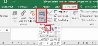 Cách chèn dấu tích, checkbox, uncheck vào Excel 2016 2013 2010 2007 