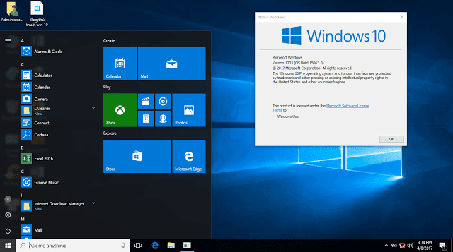 Windows 10 Pro Full Soft Final OS Build 15063.0 tinh chỉnh tối ưu không cá nhân hóa