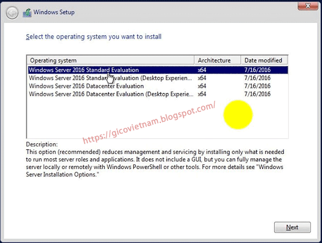 Cài đặt Windows server 2016/2012/2008