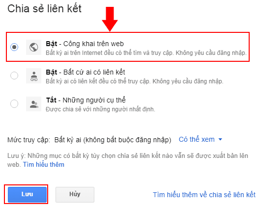 dùng google drive làm host