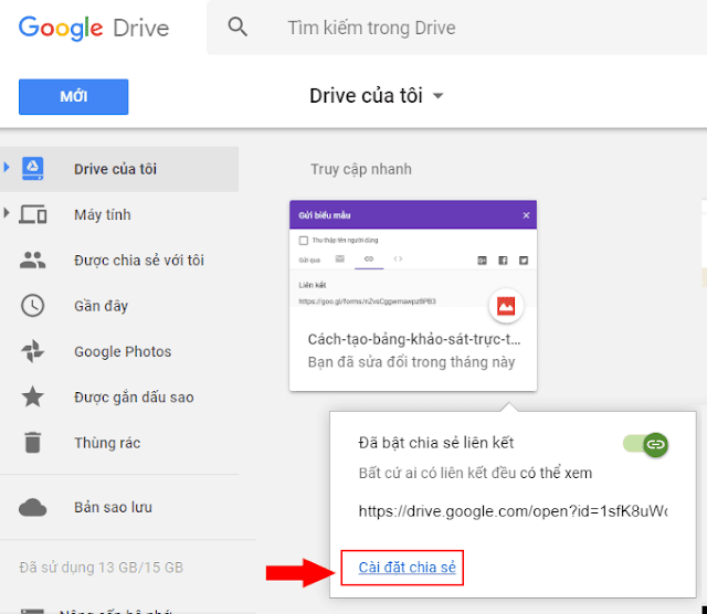 Nhúng hình ảnh từ google drive vào blog