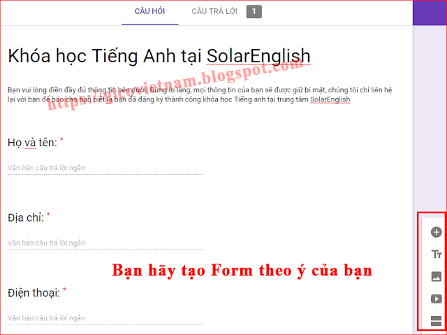 Cách tạo Form đăng ký từ google drive