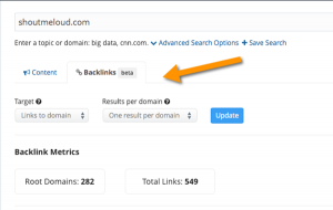 Công cụ check backlink Buzz Sumo