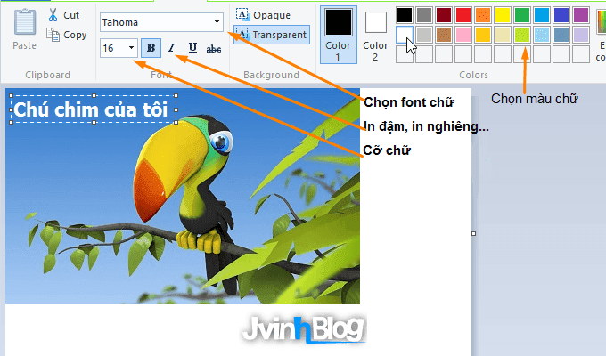 Cách chèn chữ vào ảnh trong Paint