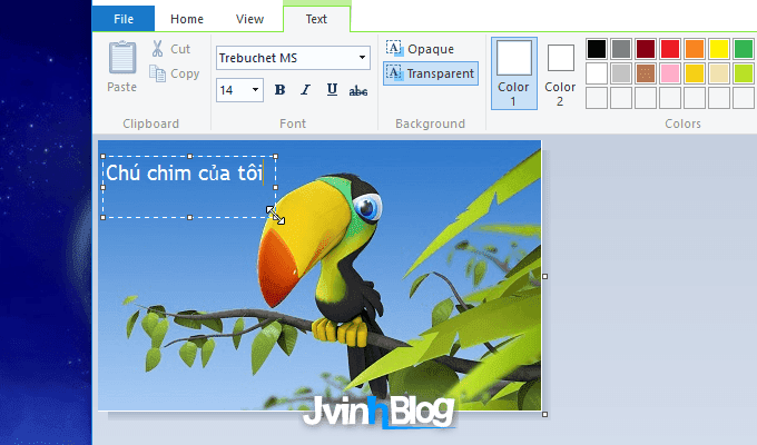Cách chèn chữ vào ảnh trong Paint