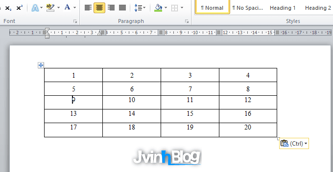 Cách chia đôi bảng, gộp bảng trong Word 2007, 2010, 2013, 2016