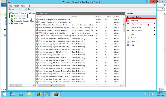 Hướng dẫn mở Port trên Windows Server 2016/2012/2008/2003