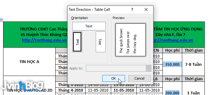 bài tập tạo bảng trong Word chi tiết nhất (#1)