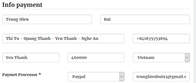 thông tin paypal trong shink me