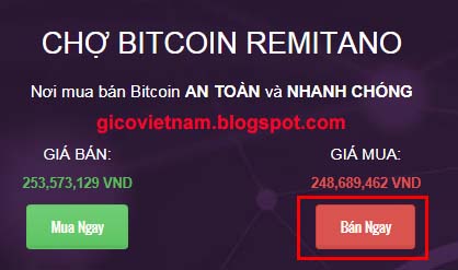 bán bitcoin trên remitano