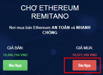 bán ethereum trên sàn remitano