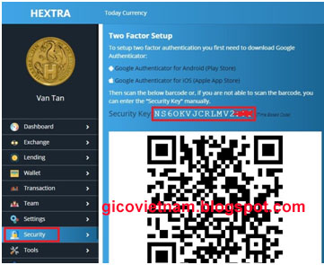 bảo mật authy hextracoin