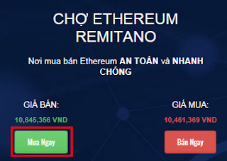 cách mua ethereum trên sàn remitano