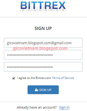 Đăng ký tài khoản trên sàn Bittrex 