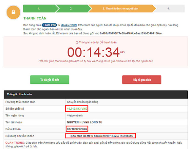 mua bán nhanh ethereum trên remitano