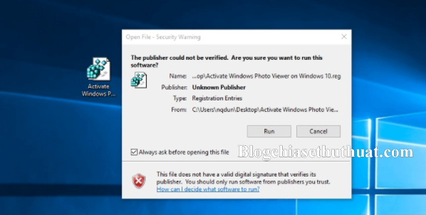 Cách kích hoạt Windows Photo Viewer Trong Windows 10